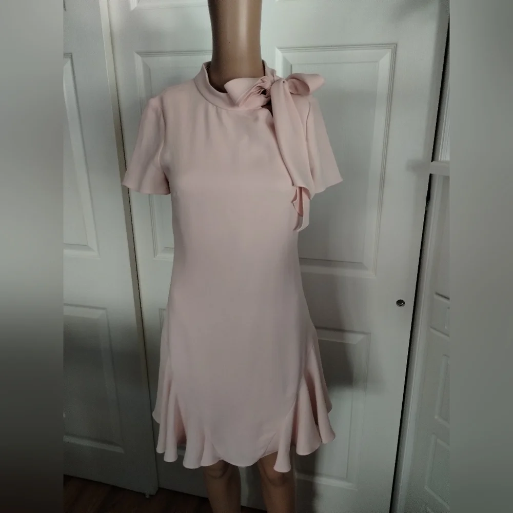 Shoshanna Elegant Pink Dress with Bow Detail 0
